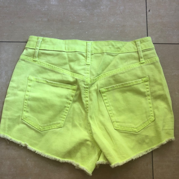 Bright Yellow Denim Shorts - Picture 2 of 2